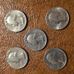1976 Bicentennial US Quarter Qty Five (5).  Collector’s Item
